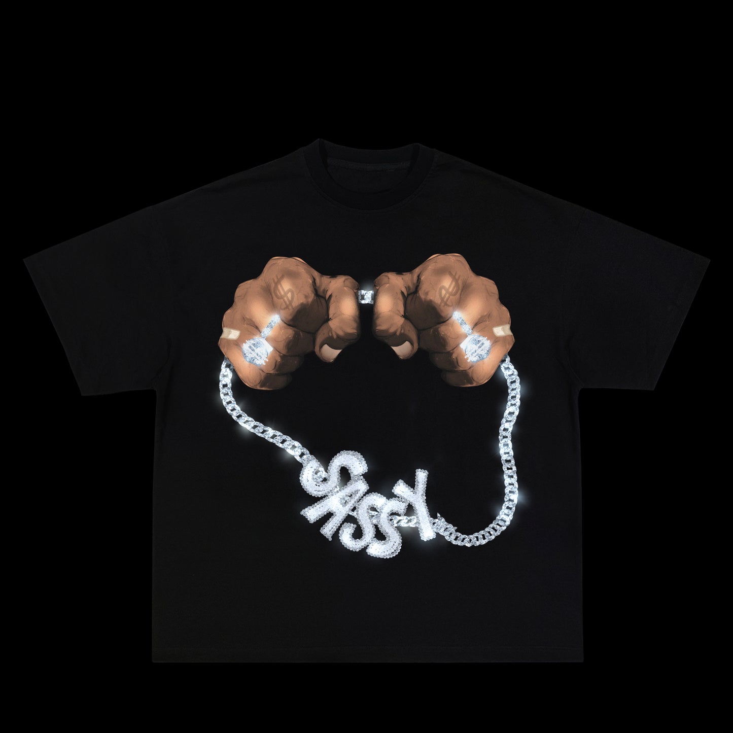 SASSY CHAINS TEE (BLACK)