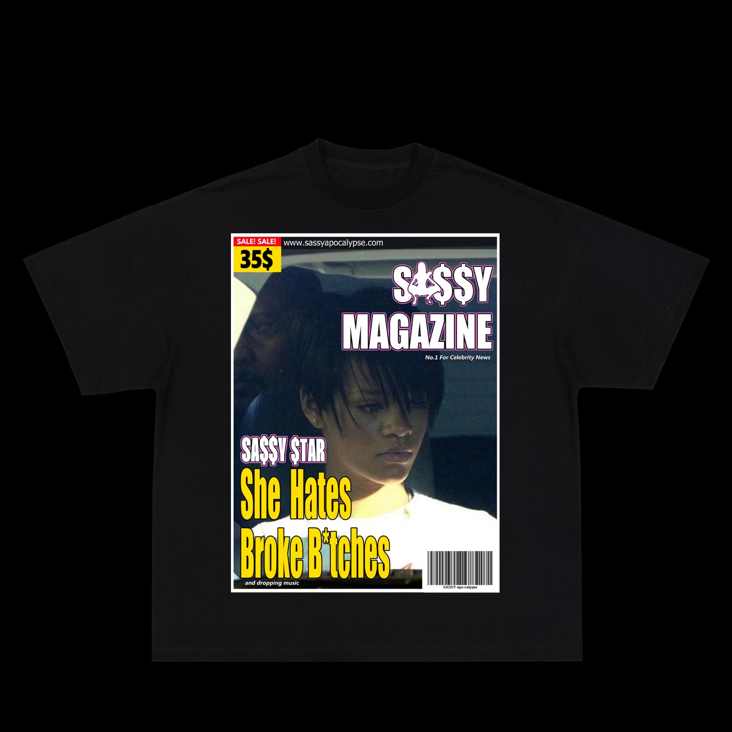 RIRI MAGAZINE TEE (BLACK)